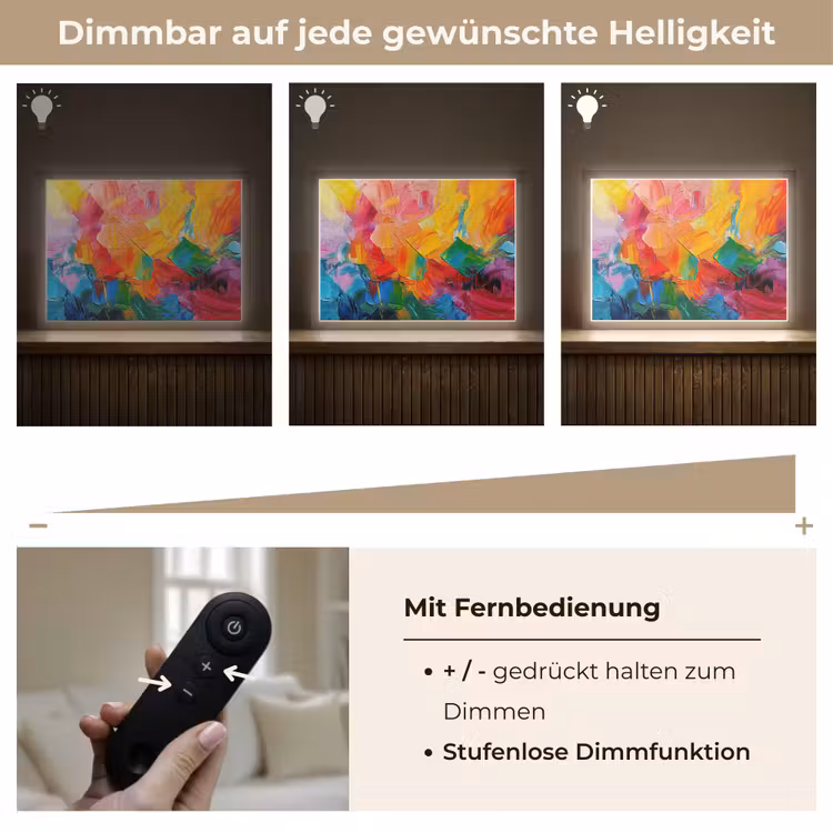 Abstract - Verflook - Modern - Kleurrijk Light Box met batterij (Wandlamp) middel -USP_dimbaarDE