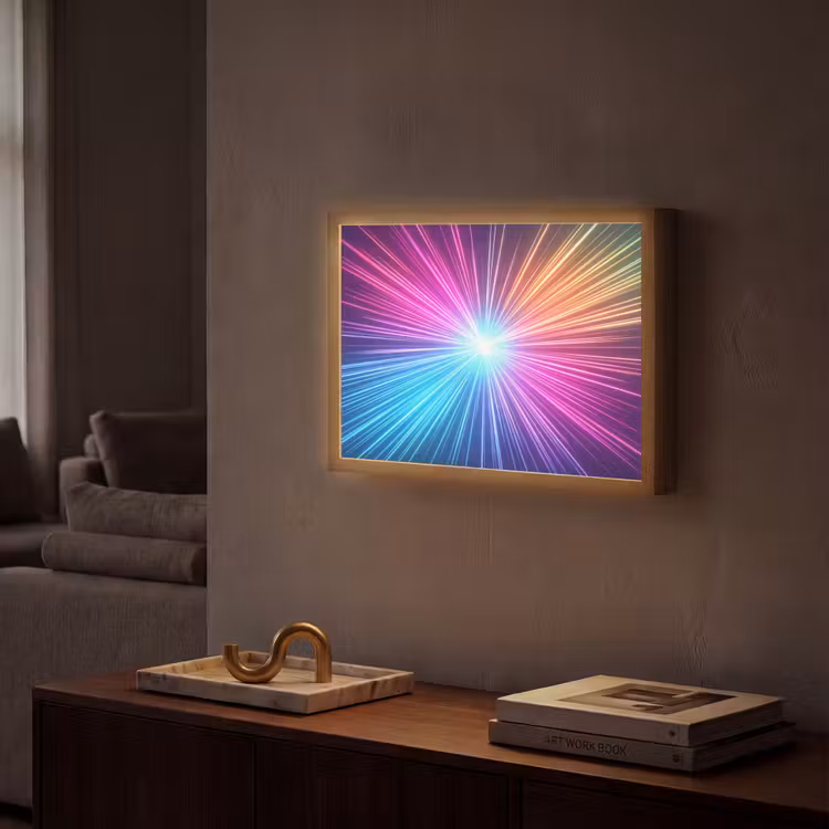 Abstract - Light - Burst - Modern - Colorful Light Box met batterij (Wandlamp) middel -sfeer1