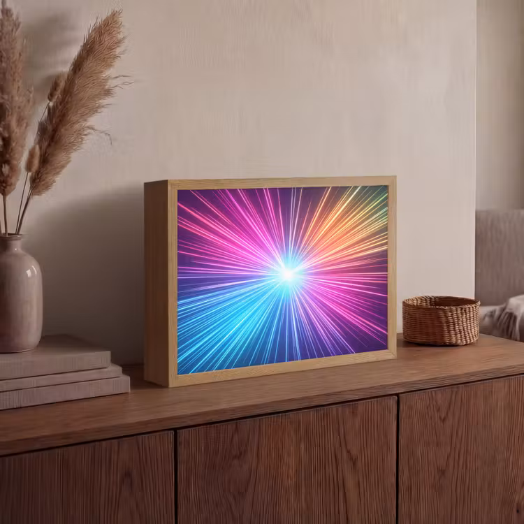 Abstract - Light - Burst - Modern - Colorful Light Box met batterij (Wandlamp) middel -sfeer2