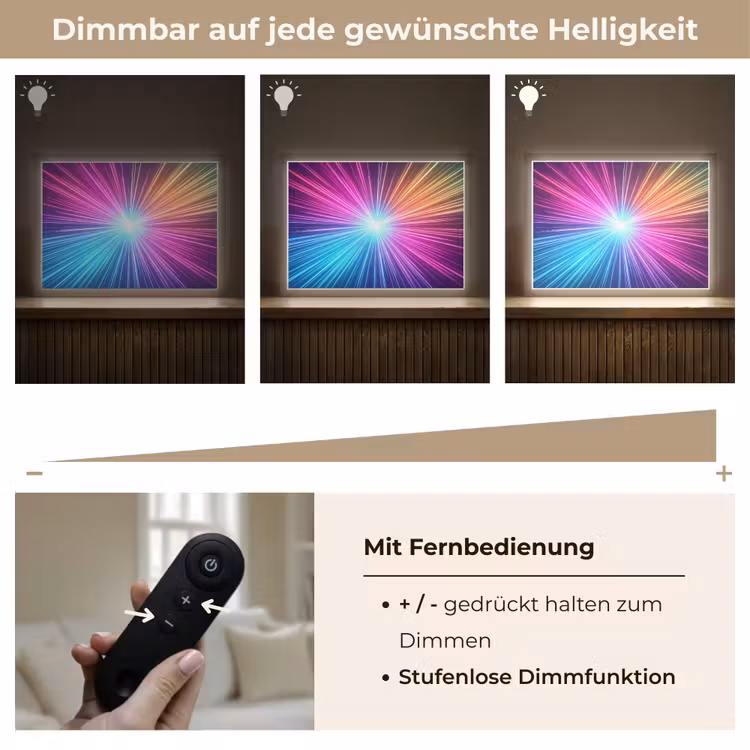 Abstract - Light - Burst - Modern - Colorful Light Box met batterij (Wandlamp) middel -USP_dimbaarDE