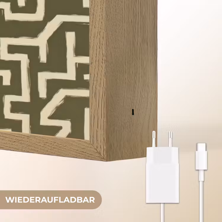 Abstract - Lijnen - Groen Light Box met batterij (Wandlamp) middel 907 -USP_websiteoplaadbaarDE