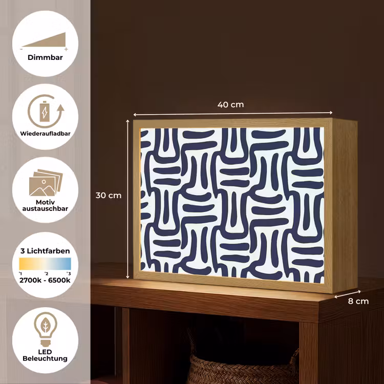 Abstract - Modern - Blauw Light Box met batterij (Wandlamp) middel 907 -USP_websiteoverzichtDE