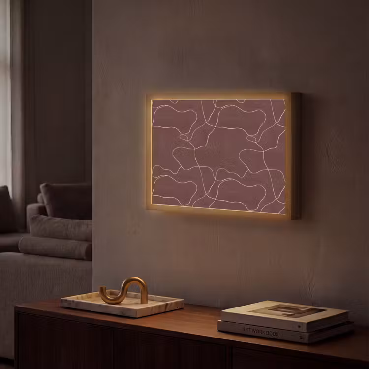 Abstract - Modern - Bruin Light Box met batterij (Wandlamp) middel 907 -sfeer1