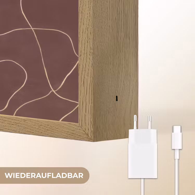 Abstract - Modern - Bruin Light Box met batterij (Wandlamp) middel 907 -USP_websiteoplaadbaarDE