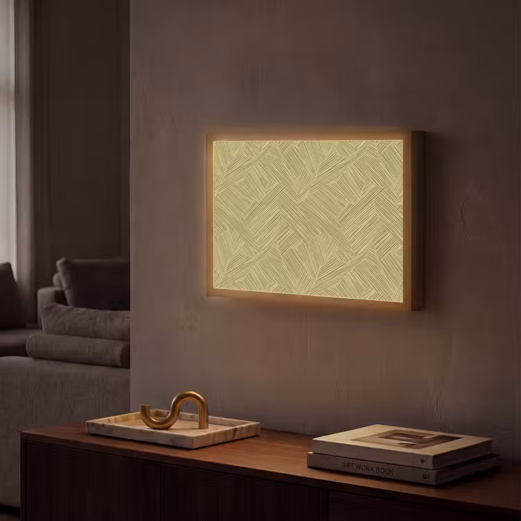 Abstract - Modern - Groen Light Box met batterij (Wandlamp) middel 907 -sfeer1