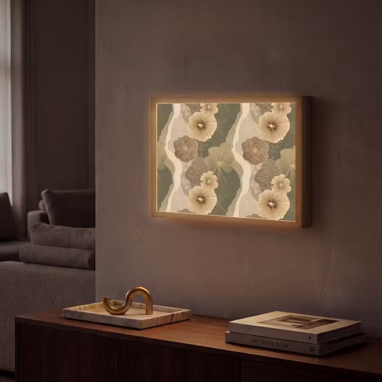 Abstract - Modern - Groen Light Box met batterij (Wandlamp) middel 907 -sfeer1