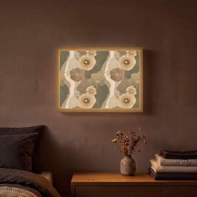 Abstract - Modern - Groen Light Box met batterij (Wandlamp) middel 907 -sfeer4