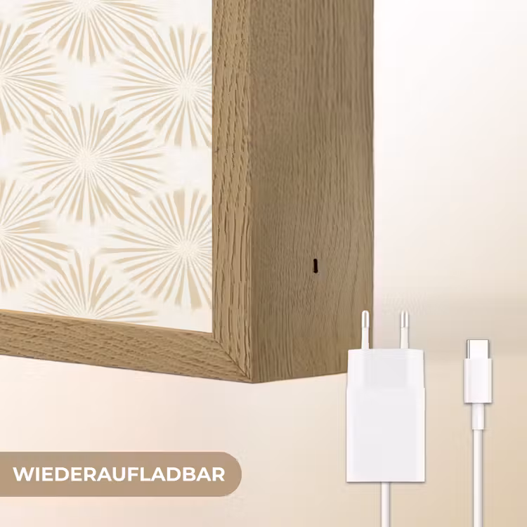 Abstract - Motief - Beige Light Box met batterij (Wandlamp) middel 907 -USP_websiteoplaadbaarDE