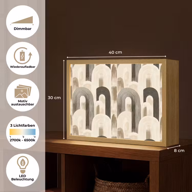 Abstract - Patroon - Bogen Light Box met batterij (Wandlamp) middel 907 -USP_websiteoverzichtDE