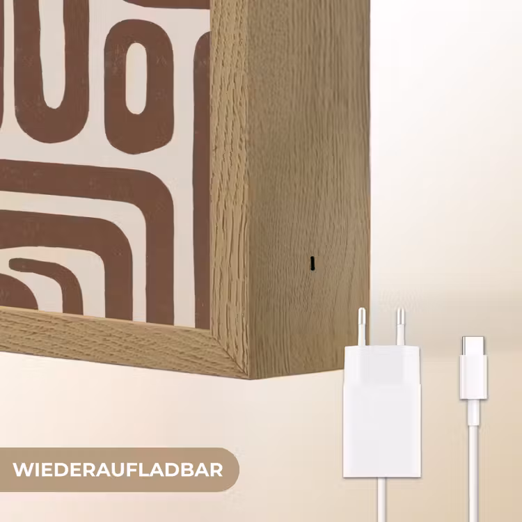 Abstract - Patroon - Bruin Light Box met batterij (Wandlamp) middel 907 -USP_websiteoplaadbaarDE