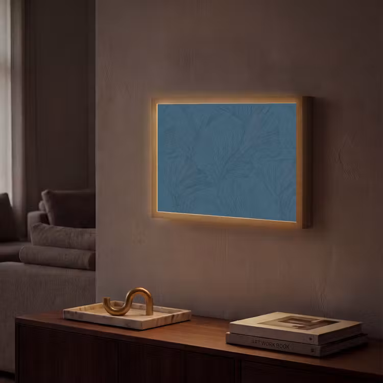 Abstract - Patroon - Donkerblauw - Elegant Light Box met batterij (Wandlamp) middel 907 -sfeer1