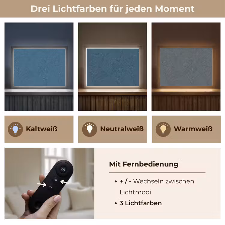 Abstract - Patroon - Donkerblauw - Elegant Light Box met batterij (Wandlamp) middel 907 -USP_lichtkleurDE