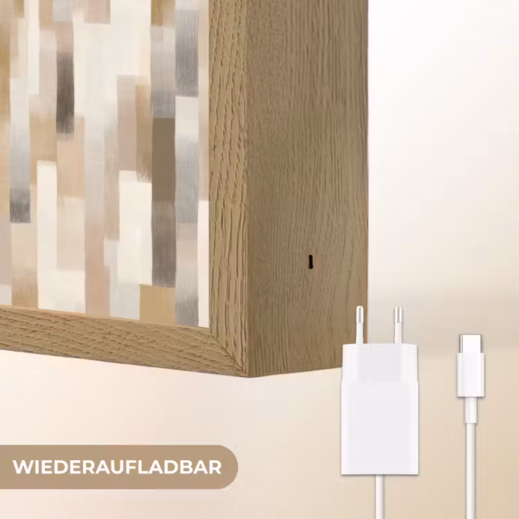 Abstract - Patroon - Kwaststreken Light Box met batterij (Wandlamp) middel 907 -USP_websiteoplaadbaarDE