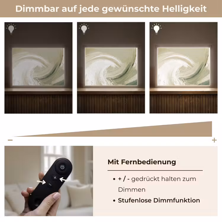 Abstract - Penseelstreken - Golven - Groen Light Box met batterij (Wandlamp) middel -USP_dimbaarDE