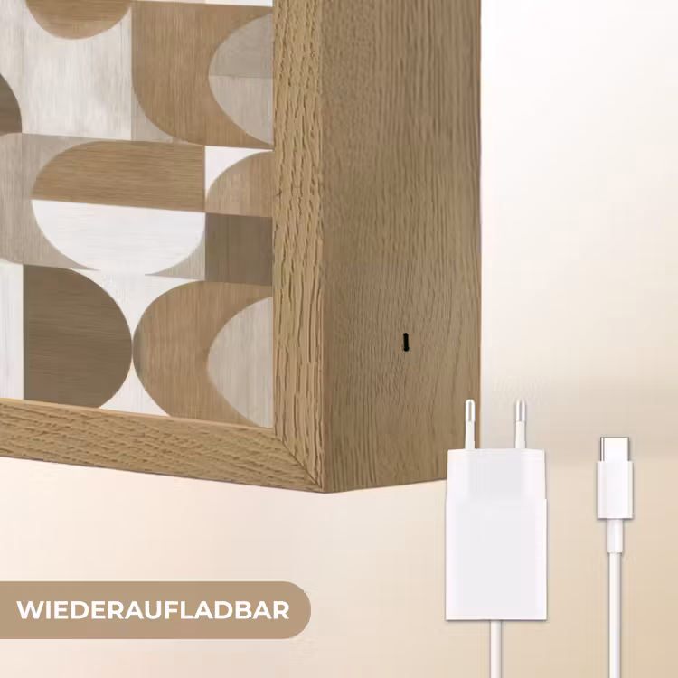 Abstract - Retro - Bruin Light Box met batterij (Wandlamp) middel 907 -USP_websiteoplaadbaarDE