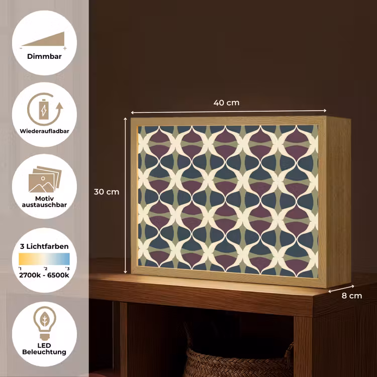 Abstract - Retro - Kleurrijk Light Box met batterij (Wandlamp) middel 907 -USP_websiteoverzichtDE