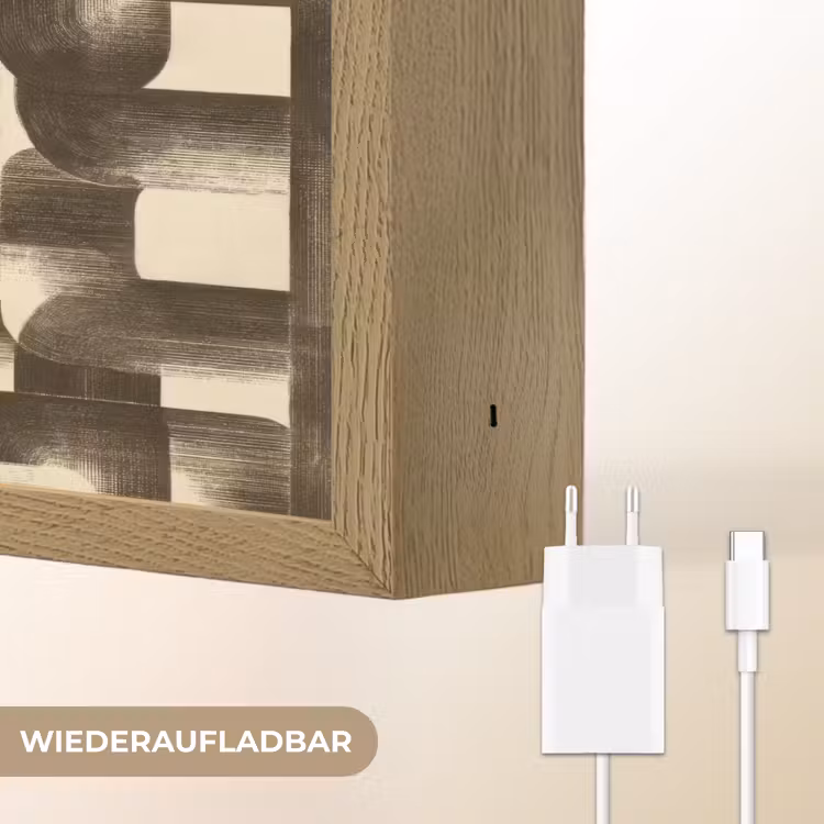 Abstract - Retro - Zwart Light Box met batterij (Wandlamp) middel 907 -USP_websiteoplaadbaarDE