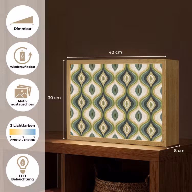 Abstract - Ritmisch - Groen Light Box met batterij (Wandlamp) middel 907 -USP_websiteoverzichtDE