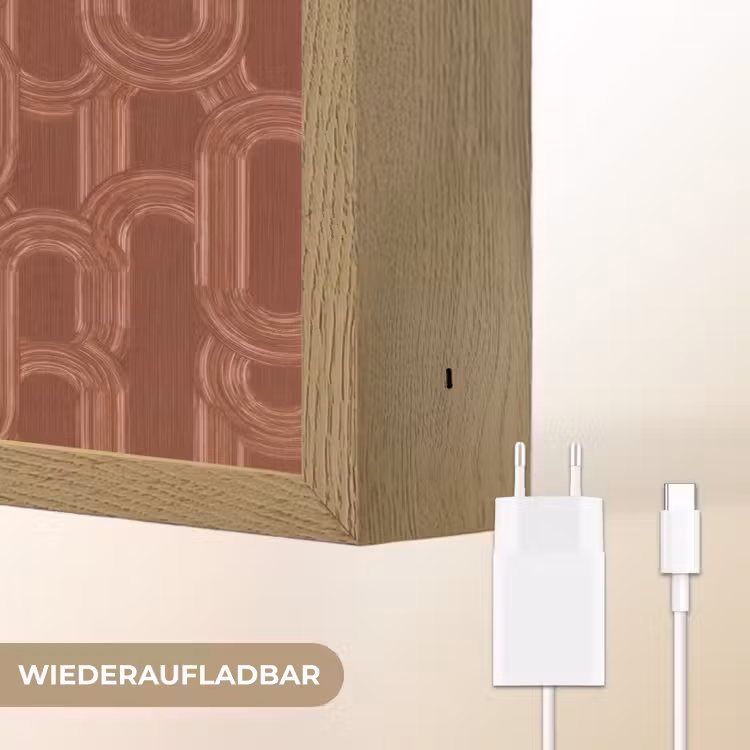 Abstract - Textuur - Bruin Light Box met batterij (Wandlamp) middel 907 -USP_websiteoplaadbaarDE