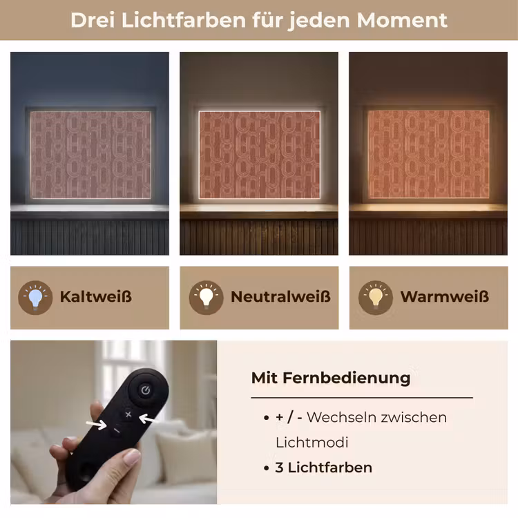 Abstract - Textuur - Bruin Light Box met batterij (Wandlamp) middel 907 -USP_lichtkleurDE