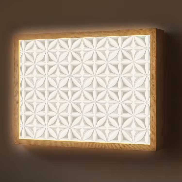 Abstract - Structuur - Grijs - Wit Light Box met batterij (Wandlamp) middel 907 -z3d_website