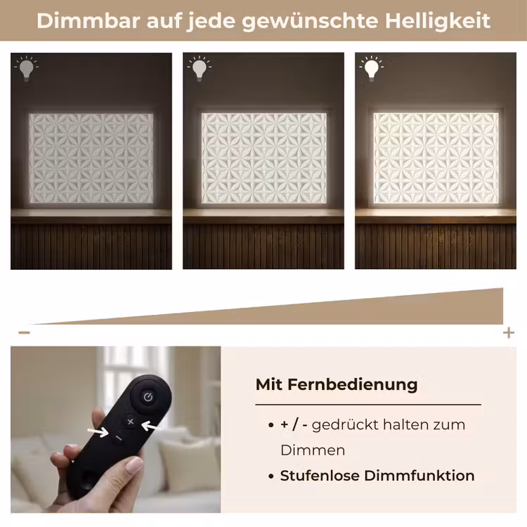 Abstract - Structuur - Grijs - Wit Light Box met batterij (Wandlamp) middel 907 -USP_dimbaarDE