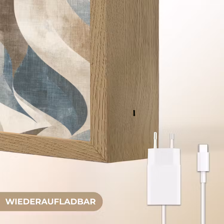 Abstract - Golven - Kleurrijk Light Box met batterij (Wandlamp) middel 907 -USP_websiteoplaadbaarDE