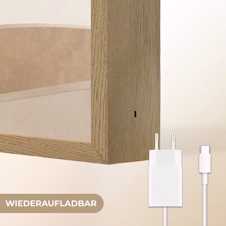 Abstract - Golven - Modern - Beige Light Box met batterij (Wandlamp) middel -USP_websiteoplaadbaarDE