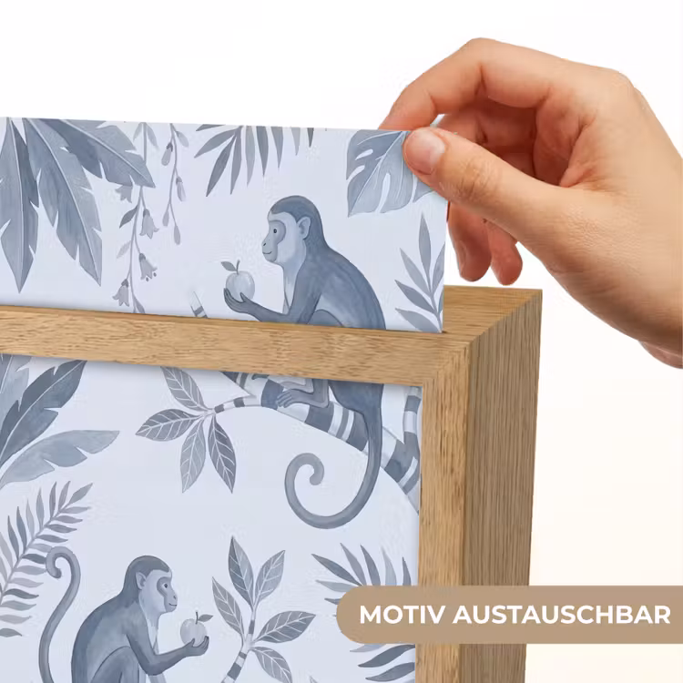 Aap - Boom - Bladeren - Jungle - Illustratie Light Box met kabel (Wandlamp) klein -USP_websiteprintDE