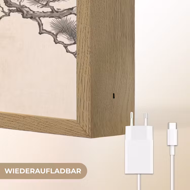 Aap - Maan - Goud Light Box met batterij (Wandlamp) middel -USP_websiteoplaadbaarDE