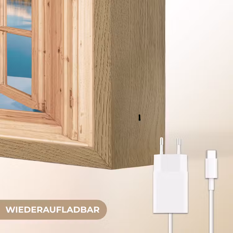 Doorkijk - Landschap - Winter - Meer - Bergen - Uitzicht Light Box met batterij (Wandlamp) middel -USP_websiteoplaadbaarDE