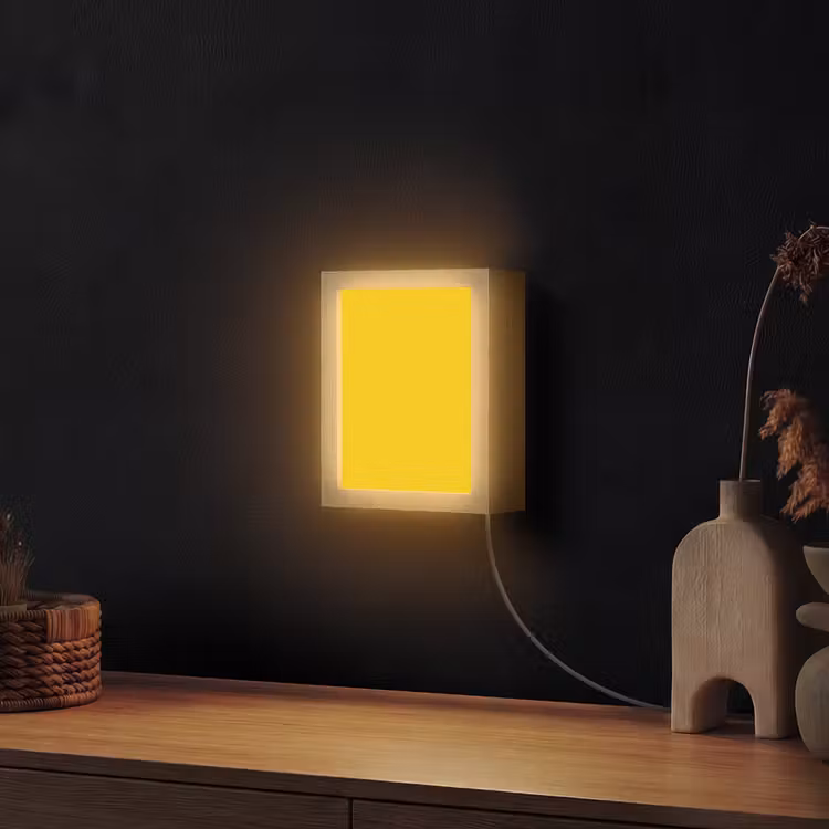 Antique - Gold - Geel Light Box met kabel (Wandlamp) klein 929 -sfeer1