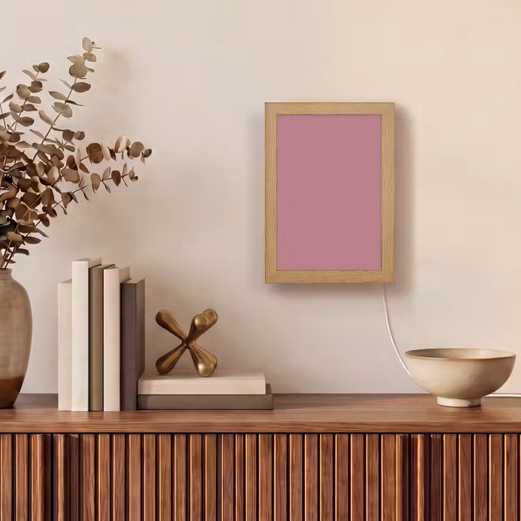 Antique - Mauve - Roze Light Box met kabel (Wandlamp) klein 929 -sfeer2