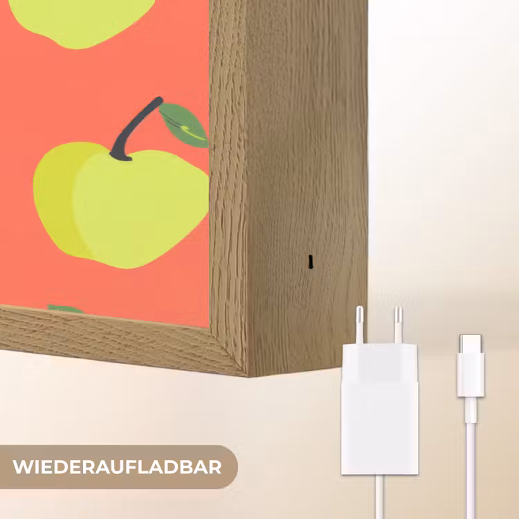 Appels - Modern - Groen Light Box met batterij (Wandlamp) middel 907 -USP_websiteoplaadbaarDE