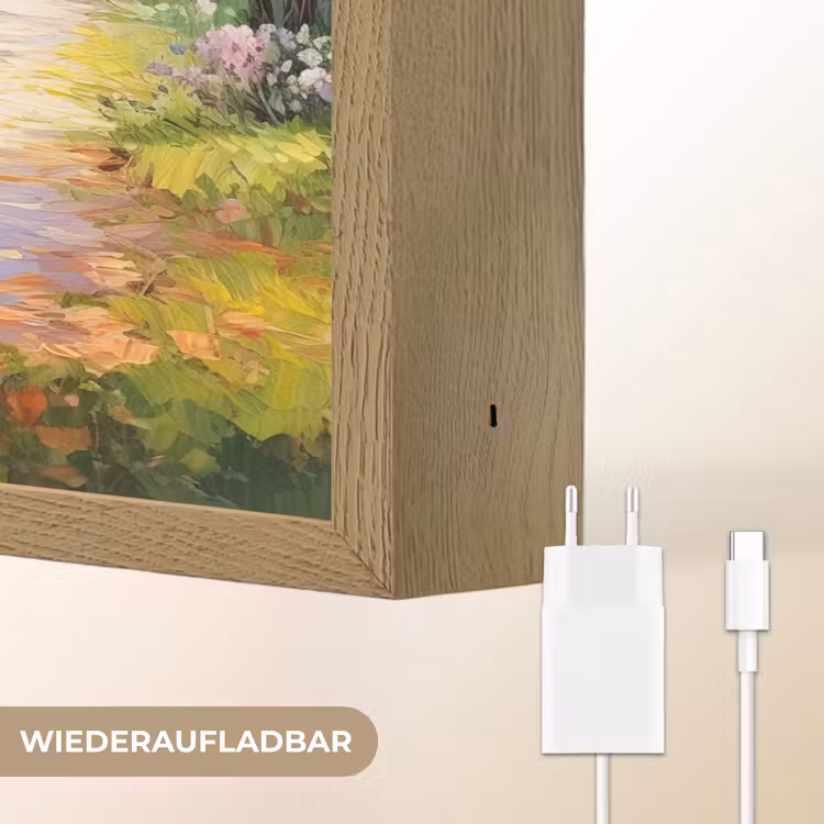Watercolor - Natuur - Bomen - Kunst - Bloemen Light Box met batterij (Wandlamp) middel -USP_websiteoplaadbaarDE