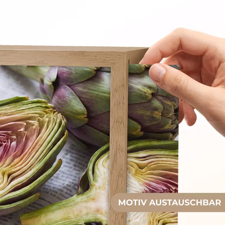 Lightbox - Wandleuchte - Artischocke – aufgeschnitten – Essen - Artisjok - Doorgesneden - Eten Light Box met kabel (Wandlamp) klein