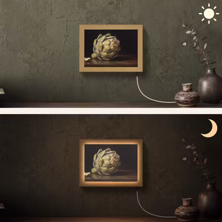 Lightbox - Wandleuchte - Artischocke – Essen – Klassisch - Artichok - Eten - Klassiek Light Box met kabel (Wandlamp) klein
