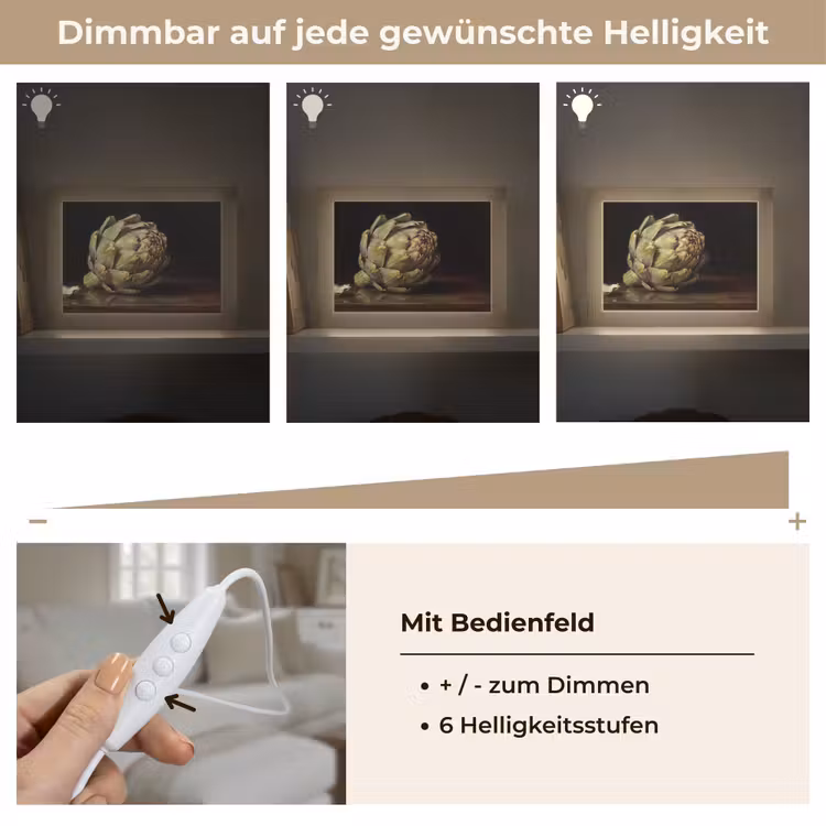 Lightbox - Wandleuchte - Artischocke – Essen – Klassisch - Artichok - Eten - Klassiek Light Box met kabel (Wandlamp) klein