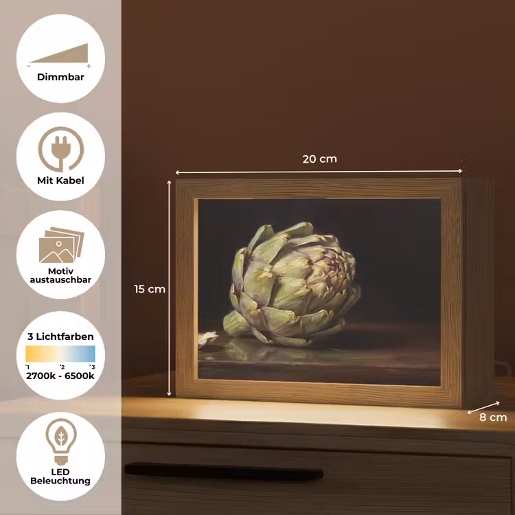 Lightbox - Wandleuchte - Artischocke – Essen – Klassisch - Artichok - Eten - Klassiek Light Box met kabel (Wandlamp) klein