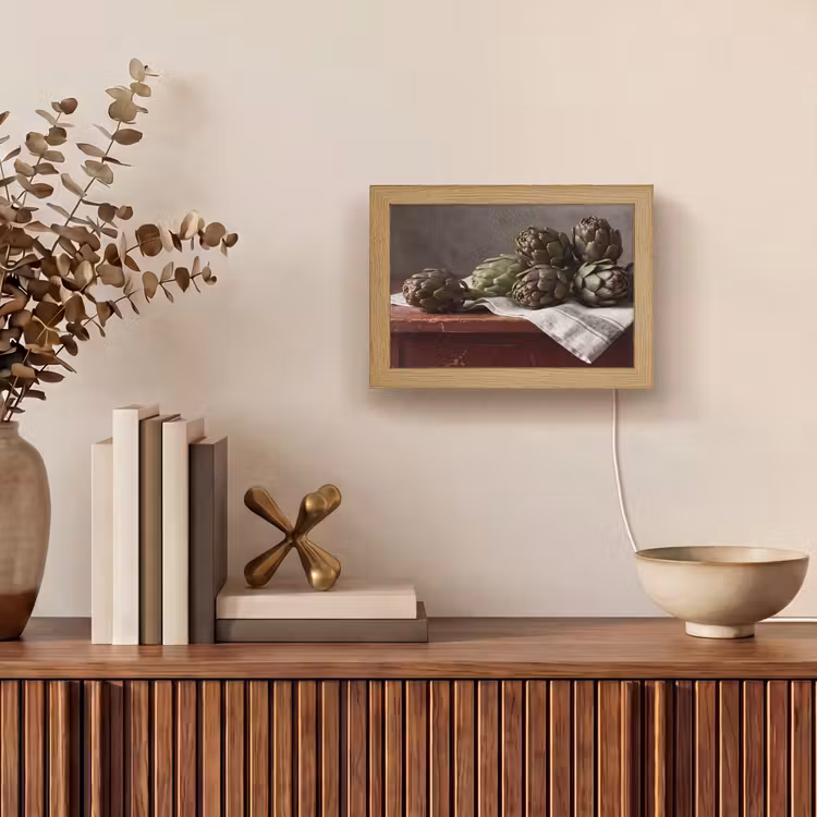 Lightbox - Wandleuchte - Artischocke – Essen – Rustikal - Artisjok - Eten - Rustiek Light Box met kabel (Wandlamp) klein