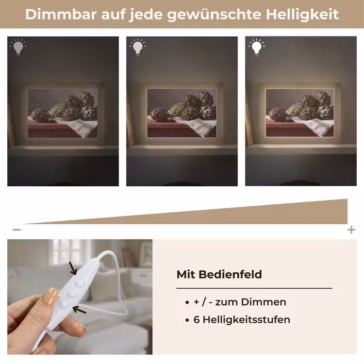 Lightbox - Wandleuchte - Artischocke – Essen – Rustikal - Artisjok - Eten - Rustiek Light Box met kabel (Wandlamp) klein