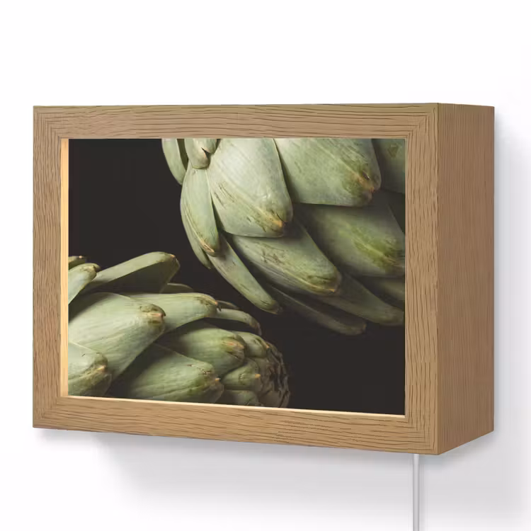 Lightbox - Wandleuchte - Artischocke – Grün – Essen - Artisjok - Groen - Eten Light Box met kabel (Wandlamp) klein
