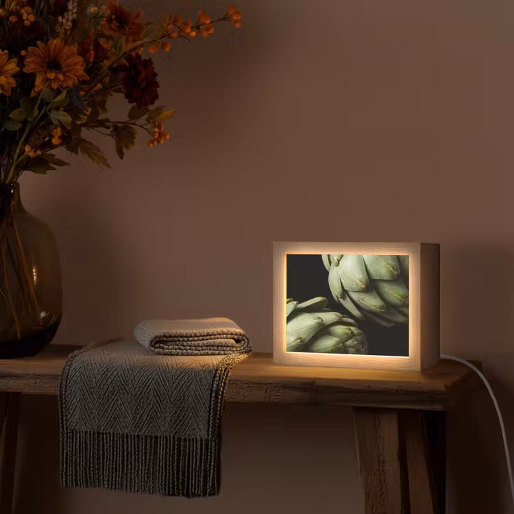 Lightbox - Wandleuchte - Artischocke – Grün – Essen - Artisjok - Groen - Eten Light Box met kabel (Wandlamp) klein