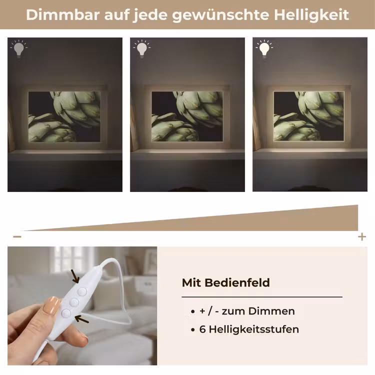 Lightbox - Wandleuchte - Artischocke – Grün – Essen - Artisjok - Groen - Eten Light Box met kabel (Wandlamp) klein