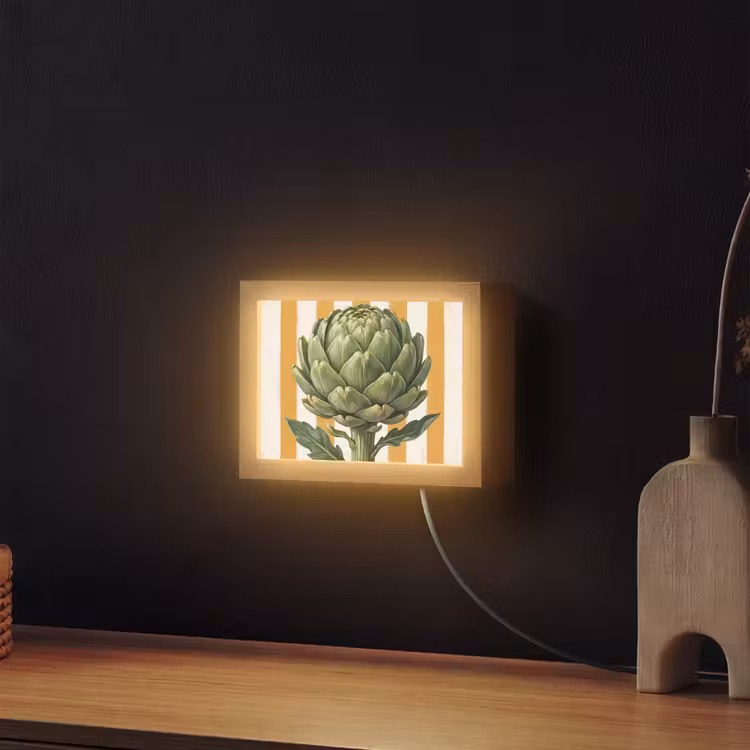 Lightbox - Wandleuchte - Artischocke – Modern – Gemüse - Artisjok - Modern - Groente Light Box met kabel (Wandlamp) klein