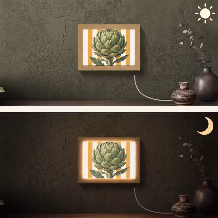 Lightbox - Wandleuchte - Artischocke – Modern – Gemüse - Artisjok - Modern - Groente Light Box met kabel (Wandlamp) klein