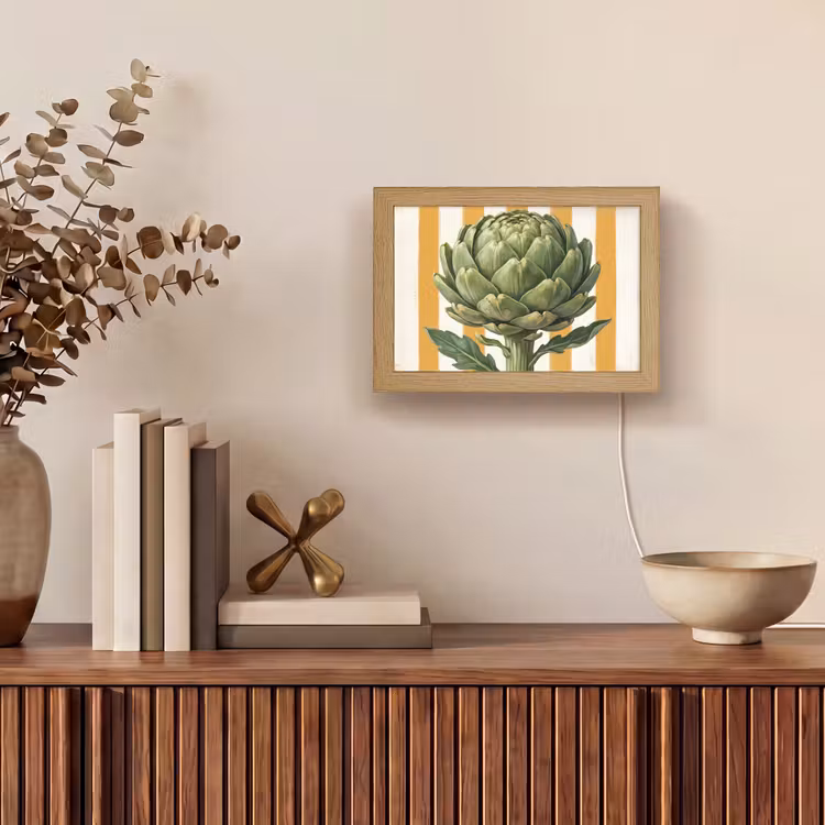Lightbox - Wandleuchte - Artischocke – Modern – Gemüse - Artisjok - Modern - Groente Light Box met kabel (Wandlamp) klein