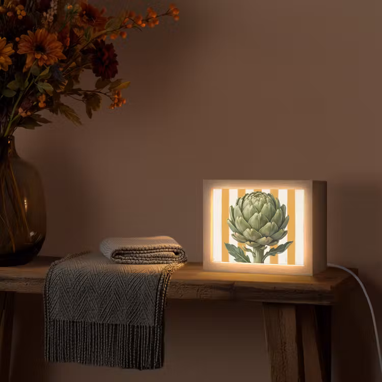 Lightbox - Wandleuchte - Artischocke – Modern – Gemüse - Artisjok - Modern - Groente Light Box met kabel (Wandlamp) klein