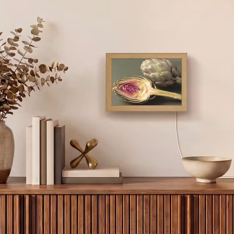 Lightbox - Wandleuchte - Artischocke – Violett – Lebensmittel - Artisjok - Paars - Voedsel Light Box met kabel (Wandlamp) klein