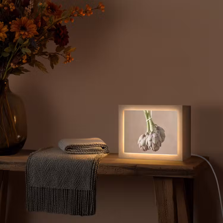 Lightbox - Wandleuchte - Artischocken – Hängend – Gemüse - Artisjokken - Hangend - Groenten Light Box met kabel (Wandlamp) klein